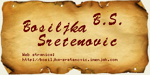 Bosiljka Sretenović vizit kartica